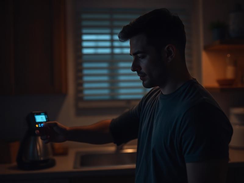 Man tracking his wellness routine with Bloodpril at home