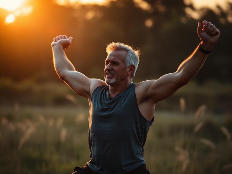 Happy mature couple outdoors enjoying everyday wellness
